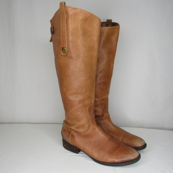 Sam Edelman Light Brown Leather PENNY 2 Boots Women's 7.5 - Picture 1 of 12